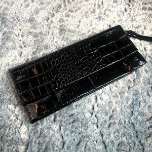 Saks Fifth Avenue Black Patent Leather Clutch